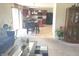 Inviting open concept living room and kitchen space with modern appliances and breakfast bar at 2253 Jaybird Dr, Greenfield, IN 46140