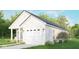 Quaint home with a white exterior, an attached garage, and beautiful landscaping at 3226 Keystone Lakes Way, Indianapolis, IN 46237