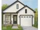 Charming modern farmhouse with white siding, black trim, and a welcoming front porch with chairs at 3226 Keystone Lakes Way, Indianapolis, IN 46237
