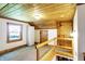 An upper level shows the unique architecture and design, complete with storage spaces and white walls at 3317 S 100 E, Greenfield, IN 46140