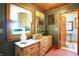 Hallway with wood ceiling, view of the backyard through a window, and built in drawers at 3317 S 100 E, Greenfield, IN 46140
