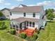 Aerial view of a home featuring a spacious deck and a well-maintained backyard at 4017 Ivory Ct, Carmel, IN 46074