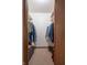 Walk-in closet featuring built-in shelves and carpeted flooring at 4428 Tucson Dr, Indianapolis, IN 46241
