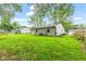 View of the backyard with a large grassy area at 6310 Kellum Dr, Indianapolis, IN 46221