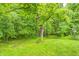 Lush backyard with mature trees and a clearing in a heavily wooded area at 749 Bracknell Dr, Avon, IN 46123