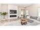 The cozy living room showcases a fireplace, television, and comfortable seating with wood flooring at 8263 Bryce Blvd, Pendleton, IN 46064