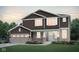 Charming two-story home with gray and brown siding, a brick facade, and an attached two-car garage at 864 Cowley Dr, Westfield, IN 46074