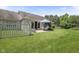 A beautifully landscaped backyard featuring a patio area perfect for outdoor entertaining at 10934 Harness Ct, Indianapolis, IN 46239