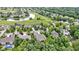 A beautiful aerial view of the house showcasing the surrounding golf course and lush green landscape at 11393 Muirfield Trce, Fishers, IN 46037