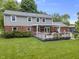 The deck has modern pergola and ample space for outdoor entertaining at 11409 Haverstick Rd, Carmel, IN 46033