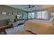 Comfortable bedroom with an exercise bike, TV, and a green accent wall at 1510 Dominion Dr, Zionsville, IN 46077
