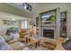 Inviting living room with a fireplace and television above, adjacent to the dining area at 1510 Dominion Dr, Zionsville, IN 46077