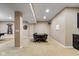 Finished basement area with recessed lighting, carpeted floors, and space for a pool table and poker table at 15515 Alameda Pl, Westfield, IN 46074