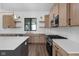 Modern kitchen featuring custom cabinets, backsplash, floating shelves, and stainless steel appliances at 1663 Fernley Dr, Westfield, IN 46074