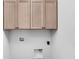 Functional laundry room with overhead cabinets and utility connections at 1663 Fernley Dr, Westfield, IN 46074