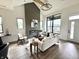 Bright living room features a fireplace, large windows, and modern furnishings for stylish comfort at 1663 Fernley Dr, Westfield, IN 46074