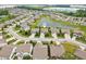 Aerial view of a neighborhood with a pond highlighting the home's location at 1893 Devonshire Ave, Avon, IN 46123