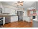 Open kitchen with modern appliances and ample cabinet space at 233 Saddlebrook Dr, Zionsville, IN 46077
