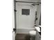 Modern bathroom showcasing subway tile shower with black hardware and accents at 3949 Chateau Dr, Indianapolis, IN 46226