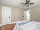 Bedroom with hardwood floors, ceiling fan and natural light at 4455 Central Ave, Indianapolis, IN 46205