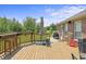 Inviting outdoor deck with a shaded area, perfect for entertaining and enjoying the outdoors at 6529 Lakesedge Dr, Indianapolis, IN 46237