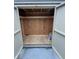 Empty storage shed with wooden interior at 7492 Country Brook Dr, Indianapolis, IN 46260