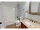 Bathroom showcasing a well-maintained toilet, sink, and shower/tub combination at 8176 Crumwell Dr, Avon, IN 46123