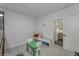 Playful bedroom, featuring carpeted floors and an open doorway leading to the bathroom at 8695 Morgan Dr, Fishers, IN 46038