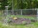 Landscaped garden bed featuring a variety of plants is enclosed by a chain link fence at 9451 S Amanda Dr, Claypool, IN 46510