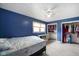 Bedroom featuring a window, closet, and ceiling fan at 955 Wood Creek Pl, Greenwood, IN 46142