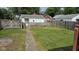 Fenced backyard with grass and access to a detached garage at 1018 Jefferson Ave, Indianapolis, IN 46201
