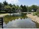 Scenic pond with a fountain, surrounded by trees and stone landscaping at 115 W State Road 38, Pendleton, IN 46064