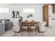 Cozy dining area with a round wooden table, upholstered chairs, and stylish decor at 1452 Fletcher Ave, Indianapolis, IN 46203