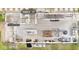 Here is a floor plan of the second floor with a kitchen, living room, and multiple staircases at 1452 Fletcher Ave, Indianapolis, IN 46203