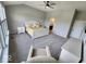 Spacious main bedroom with vaulted ceiling, neutral color scheme, and large windows at 15873 Hush Hickory Bnd, Westfield, IN 46074