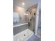 Modern tiled shower featuring a glass enclosure and sleek fixtures at 1981 Turning Leaf Dr, Franklin, IN 46131