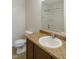 Bathroom featuring a vanity with solid surface top and a tub-shower combo at 2485 Bristol Dr, Franklin, IN 46131