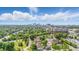 Expansive aerial view of downtown skyline, lush green trees, and charming neighborhood at 2831 N Talbott St, Indianapolis, IN 46205