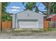 View of the closed garage door at 2831 N Talbott St, Indianapolis, IN 46205