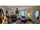 Bright living room with a comfortable sectional sofa and a view of the outside at 3039 28Th St, Columbus, IN 47203