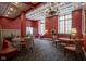 Stylish dining room with unique carpet design and elegant chandeliers at 350 N Meridian St # 505, Indianapolis, IN 46204
