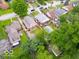 Aerial view showcasing property and its proximity to neighborhood streets and trees at 3558 N Gladstone Ave, Indianapolis, IN 46218