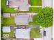 Overhead shot showing the property layout, including houses and driveways at 3558 N Gladstone Ave, Indianapolis, IN 46218