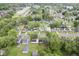 An aerial view of a quaint neighborhood with tree lined streets and well-maintained homes at 400 E 34Th St, Anderson, IN 46013