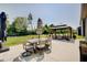 Enjoy outdoor living with a patio dining set and a gazebo with comfortable seating, perfect for relaxing at 4163 Ironclad Dr, Bargersville, IN 46106
