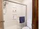 Clean and bright bathroom with a glass-enclosed shower and modern fixtures at 4382 Castlebay Way, Indianapolis, IN 46254