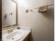 This is a bathroom with a white sink and a mirror on the wall at 4382 Castlebay Way, Indianapolis, IN 46254