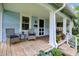 Comfortable front porch with chairs, a small table, and a charming exterior view at 4641 Crittenden Ave, Indianapolis, IN 46205