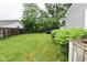 Lush backyard with vibrant green lawn, bordered by mature trees and shrubs at 4751 N Longworth Ave, Indianapolis, IN 46226