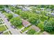 Neighborhood aerial view of a quiet residential street showcasing lush green trees and well-maintained homes at 5401 Padre Ln, Indianapolis, IN 46237
